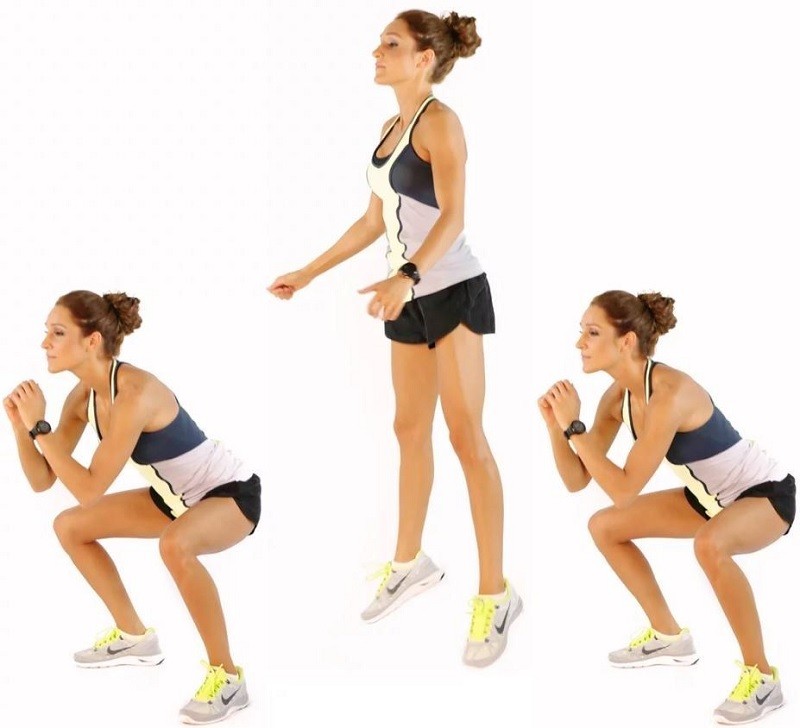 Giảm mỡ 2 bên hông bằng nhảy Squats